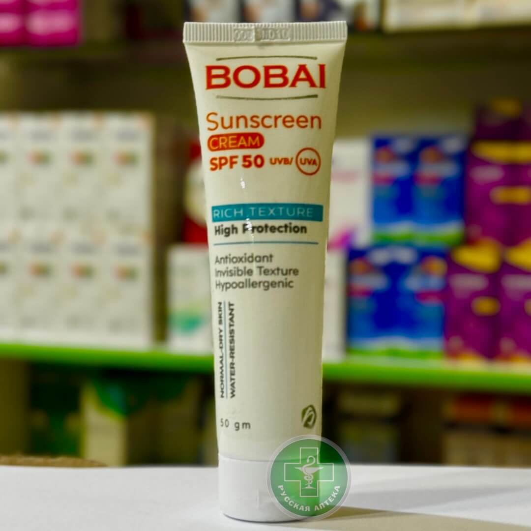 Bobai Солнцезащитный крем "Богатая текстура" SPF 50+ для нормальной и сухой кожи 50 г