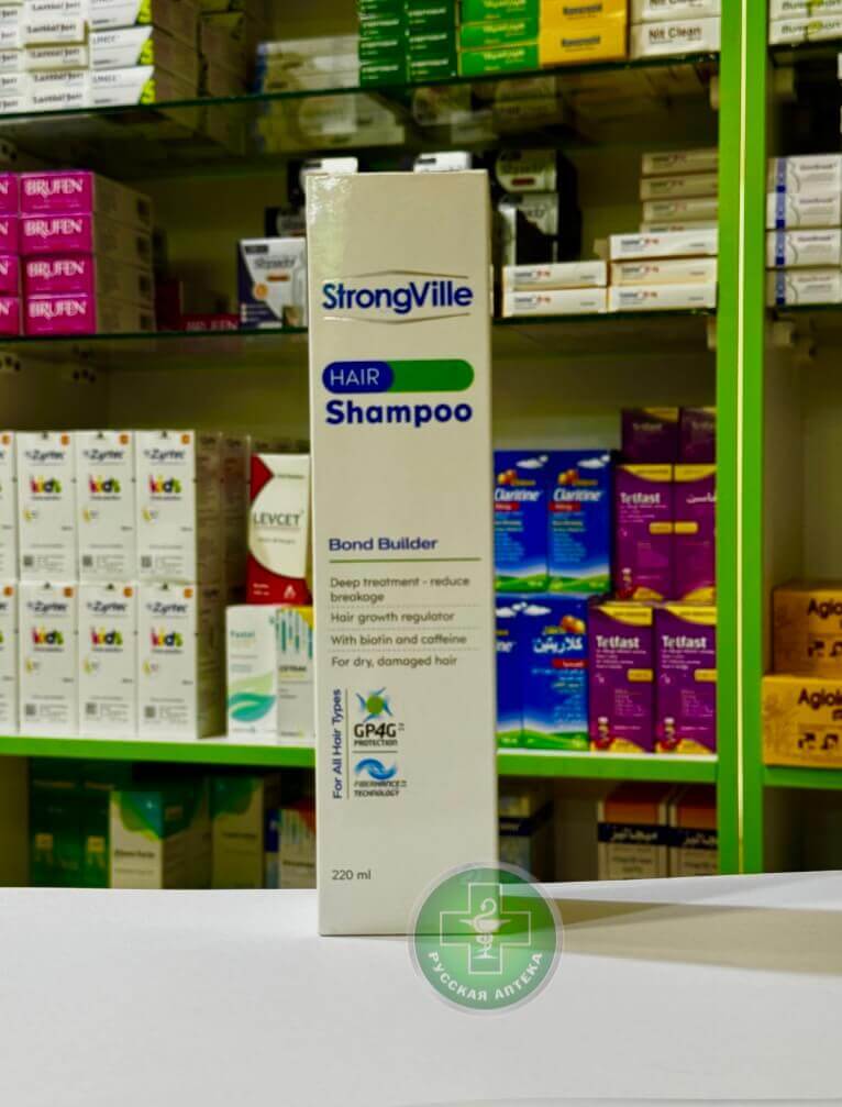 StrongVille Hair shampoo with biotin & caffeine for all hair types 220 ml