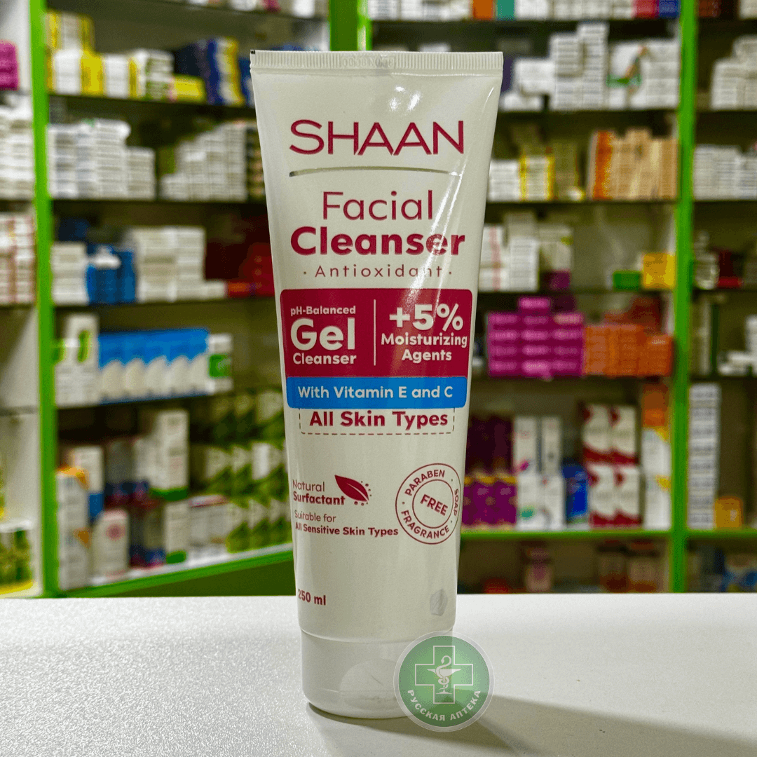 SHAAN Гель антиоксидант для умывания с витаминами Е и С для всех типов кожи 250 мл