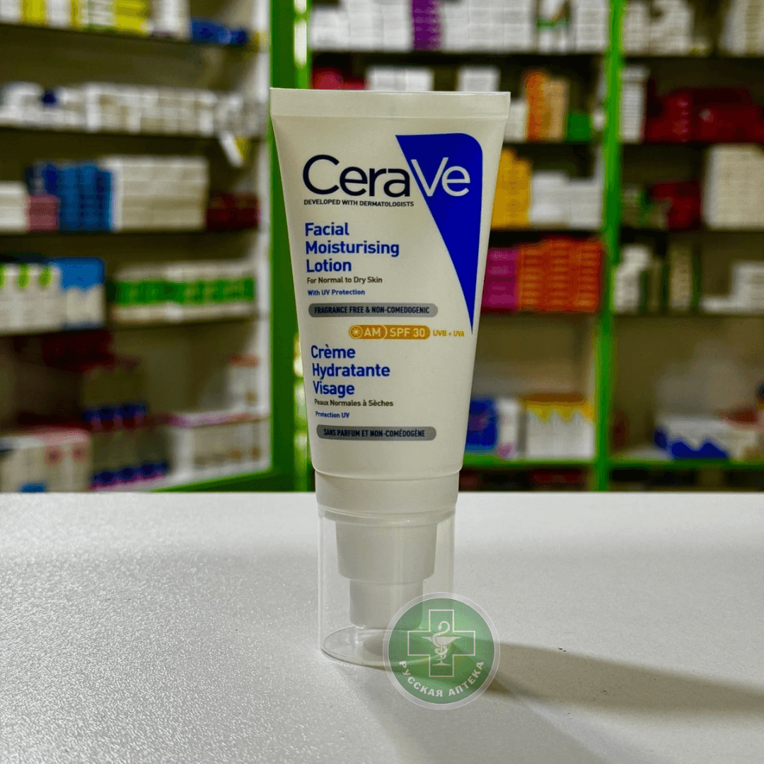 CeraVe Увлажняющий лосьон для лица для нормальной и сухой кожи SPF 30, 52 мл