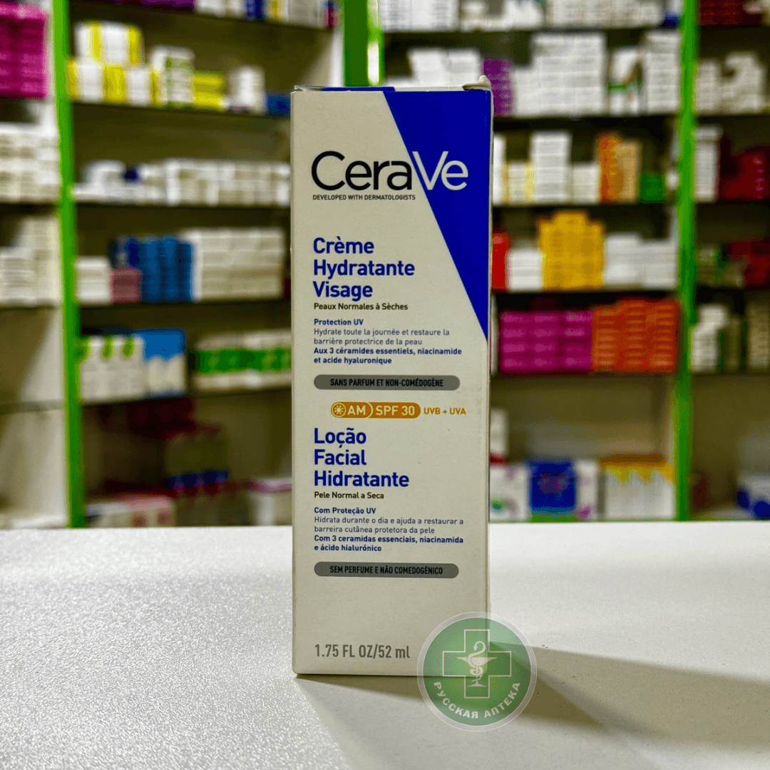 CeraVe Увлажняющий лосьон для лица для нормальной и сухой кожи SPF 30, 52 мл