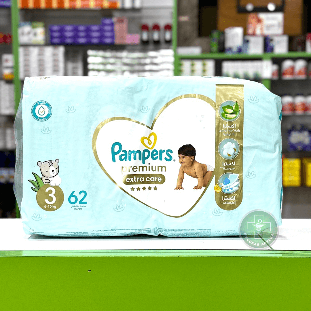 Pampers Premium "Особая забота" подгузники размер 3, 6-10 кг, 62 штуки