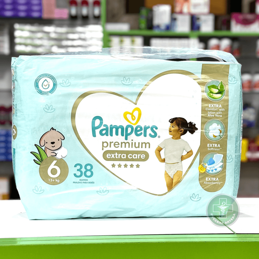 Pampers Premium Extra Care Diapers Size 6, 13+ kg, 38 pieces