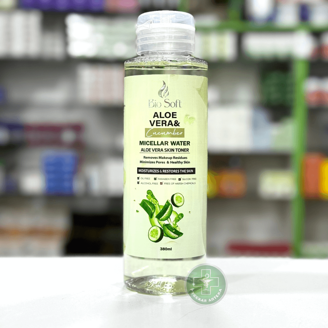Био Софт Мицеллярная вода с алоэ вера и огурцом, 380 мл
