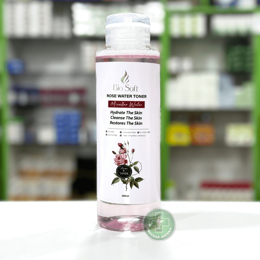 Био Софт Мицеллярная вода с розовой водой, 380 мл