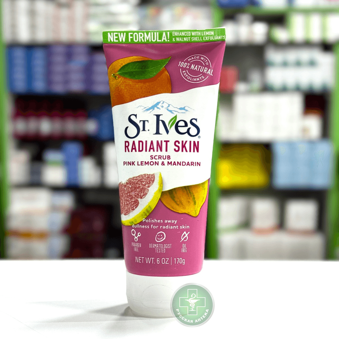 St. Ives Скраб Сияющая кожа Розовый лимон и мандарин 170 г