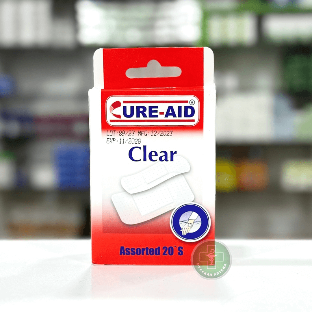 Cure-Aid Clear washproof assorted plasters 20 pcs