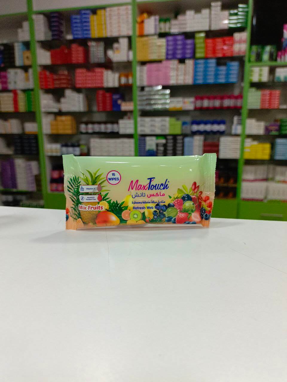 Max Touch Refresh wet wipes with vitamin E fruits flavor 15 pcs