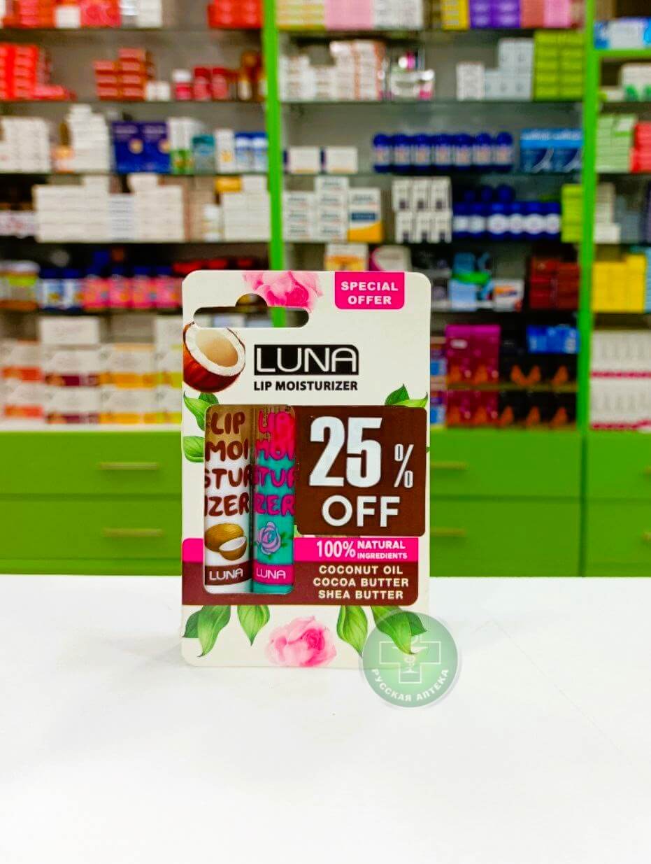 Luna Lip moisturizer set of 2 * 3.5 gm (coconut & rose) 3,5 g