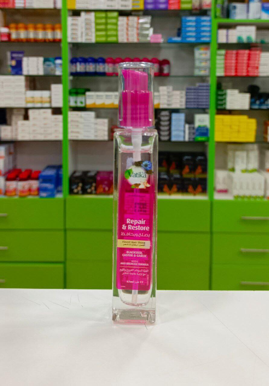 Vatika Hair serum Repair & restore with black seed, castor & garlic anti-breakage formula 47 ml