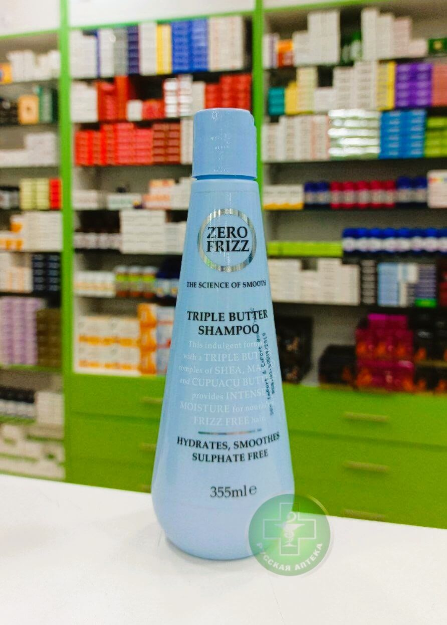 Zero Frizz Triple butter shampoo for frizzy, coarse hair sulphate free 355 ml