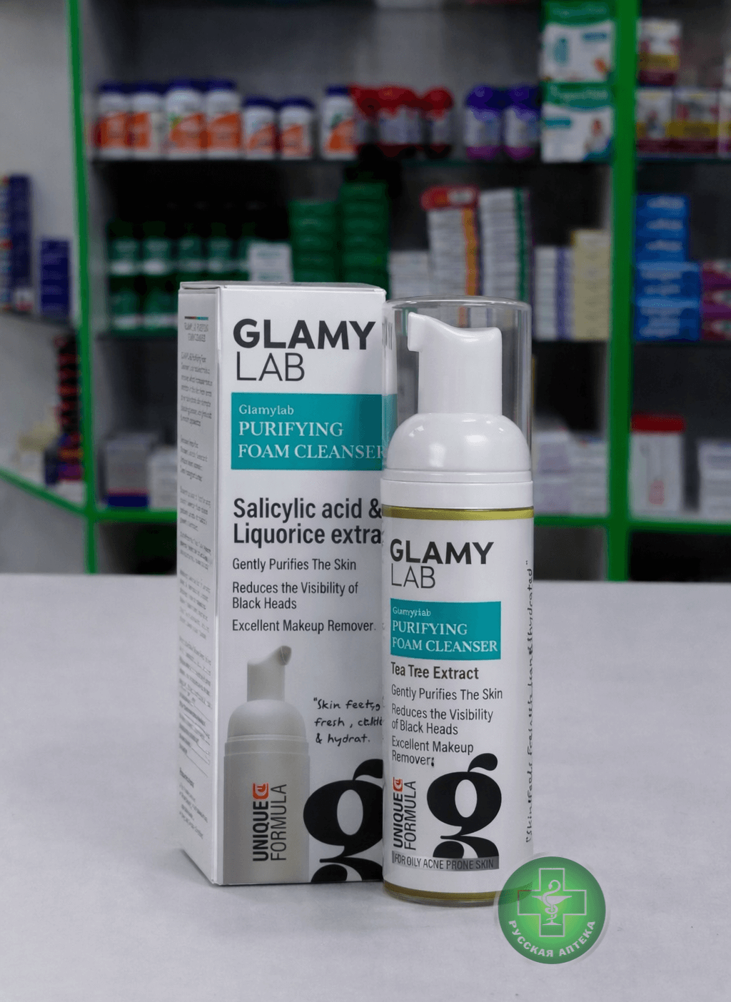 GLAMY LAB Purifying foam cleanser with tea tree extract for oily and problem skin 150 ml