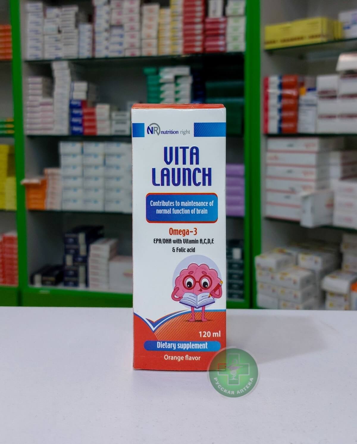 VITA LAUNCH Omega‑3 with Vitamins A, C, D, E and folic acid, brain and memory support 120 ml