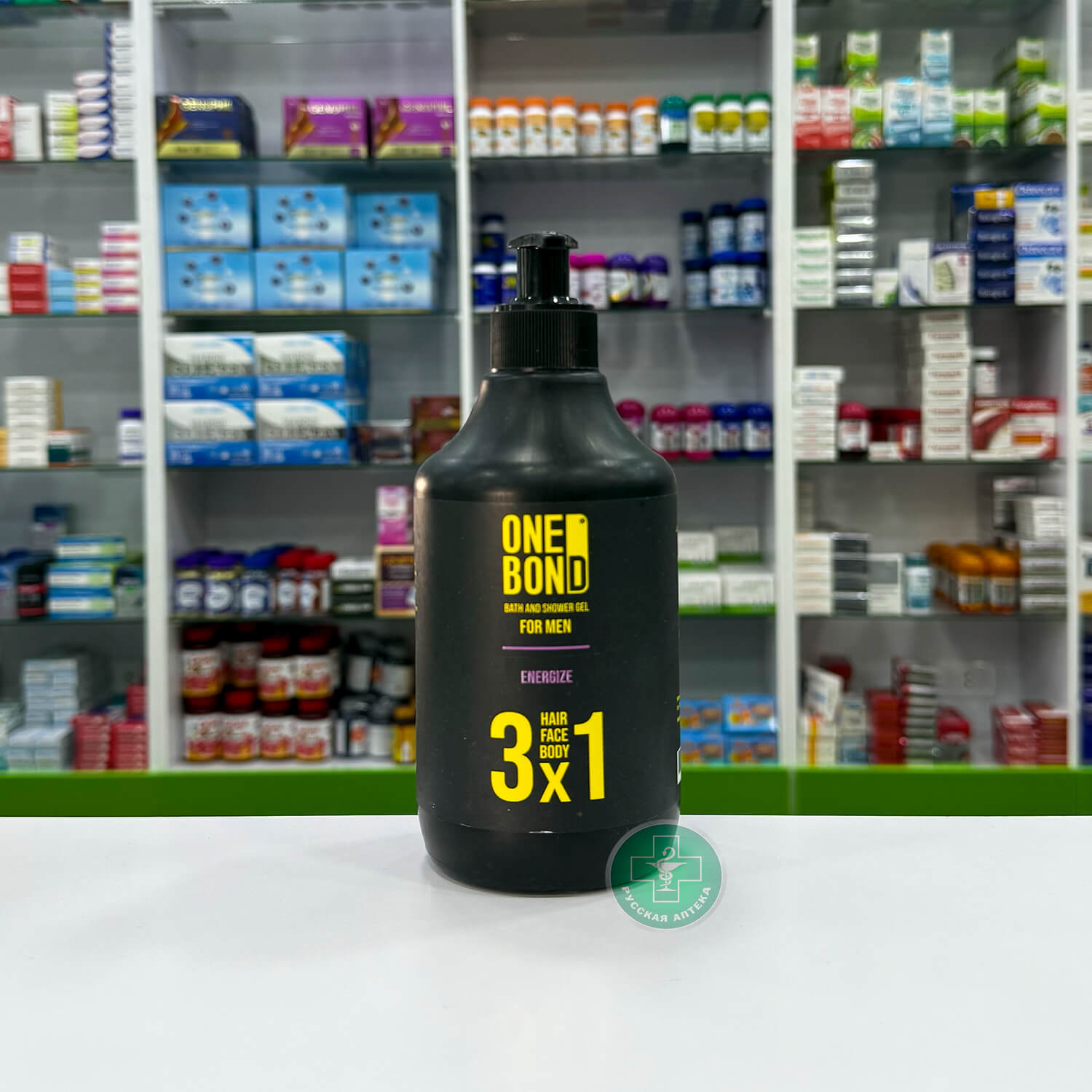 One Bond Bath and shower gel for men 3 in 1 «Energize» for hair face and body 500 ml