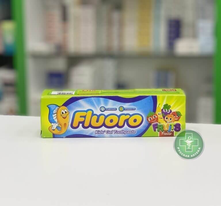 Fluoro Детская гелевая зубная паста с фруктовым вкусом 50 г