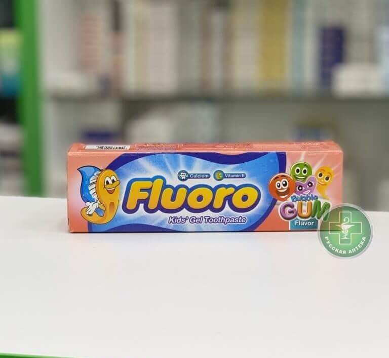 Fluoro Гелевая детская зубная паста со вкусом жевательной резинки 50 г