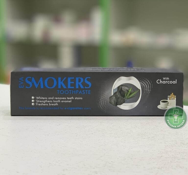 Eva Smokers Зубная паста для курильщиков с древесным углем 50 г