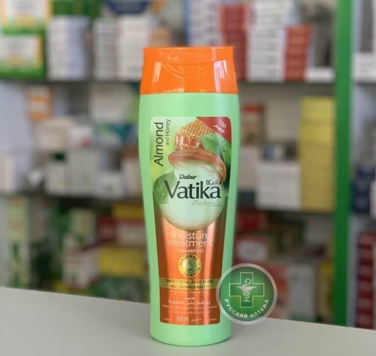 Vatika Шампунь "Увлажняющий уход" с миндалём и мёдом для сухих и жестких волос 360 мл