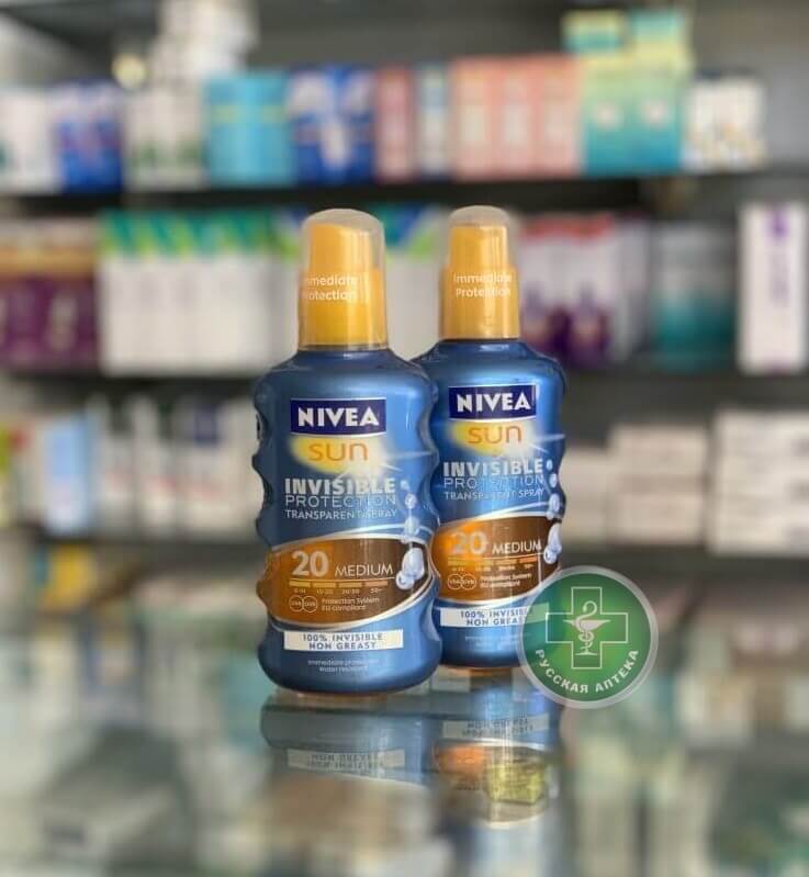 Nivea Sun Прозрачный спрей для защиты от солнца «Невидимая защита» SPF 20 200 мл