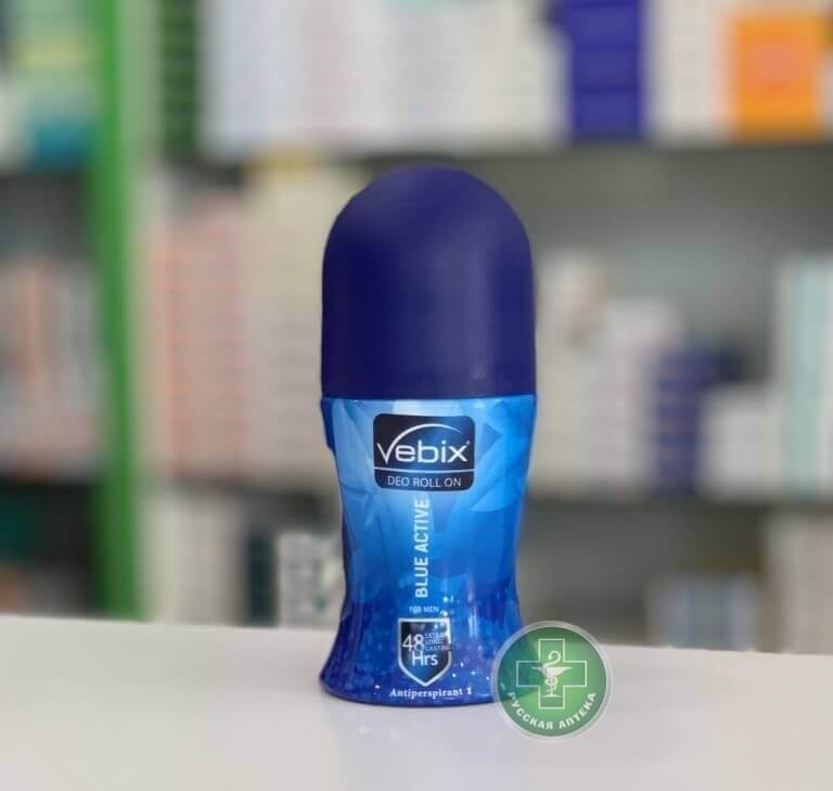 Vebix Blue Active Men’s Roll‑On Antiperspirant 48h 50 ml