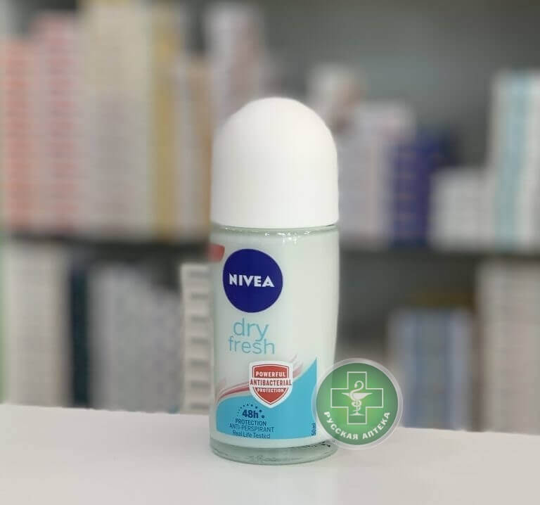 Nivea Женский роликовый дезодорант-антиперспирант «Сухая свежесть» 48 часов 50 мл