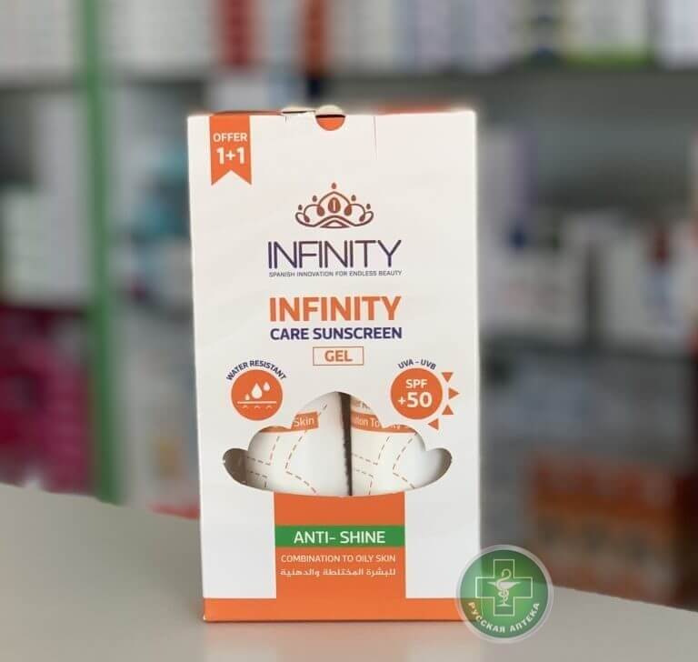 Infinity Care Солнцезащитный гель SPF 50+ для комбинированной и жирной кожи 2 x 60 мл