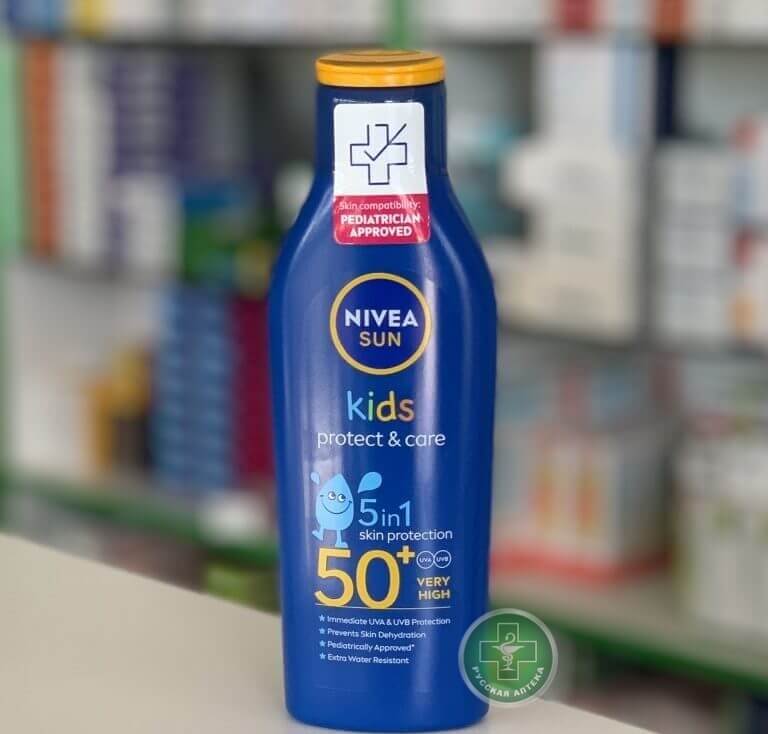 Nivea Sun Детский солнцезащитный лосьон «Защита и Уход» 5 в 1 с SPF 50+ 200 мл