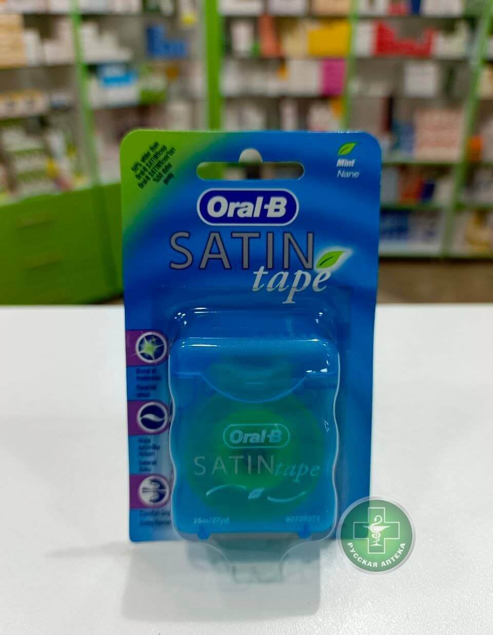 Oral B Зубная нить с атласной текстурой и вкусом мяты 25 м 1 штука