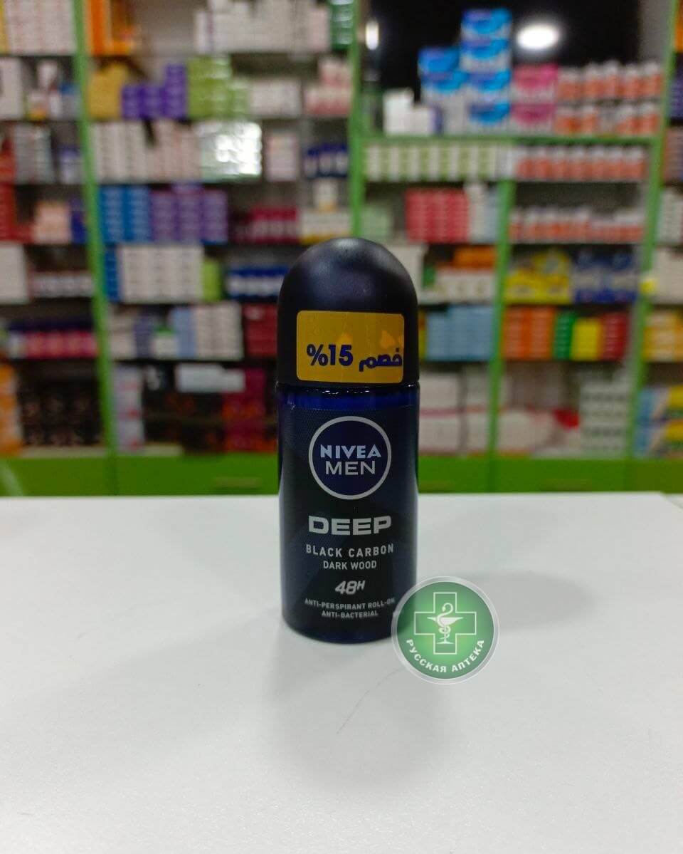 Nivea Men Мужской шариковый антиперспирант «Глубокий чёрный уголь.Тёмное дерево» 48 часов 50 мл