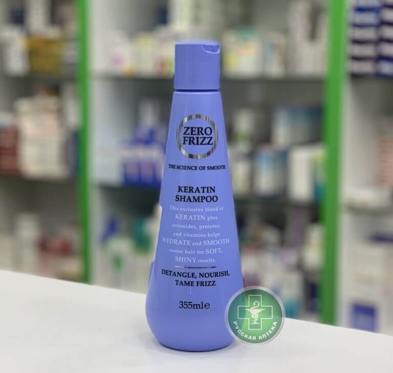 Zero Frizz Шампунь с кератином для жестких, вьющихся волос 355 мл