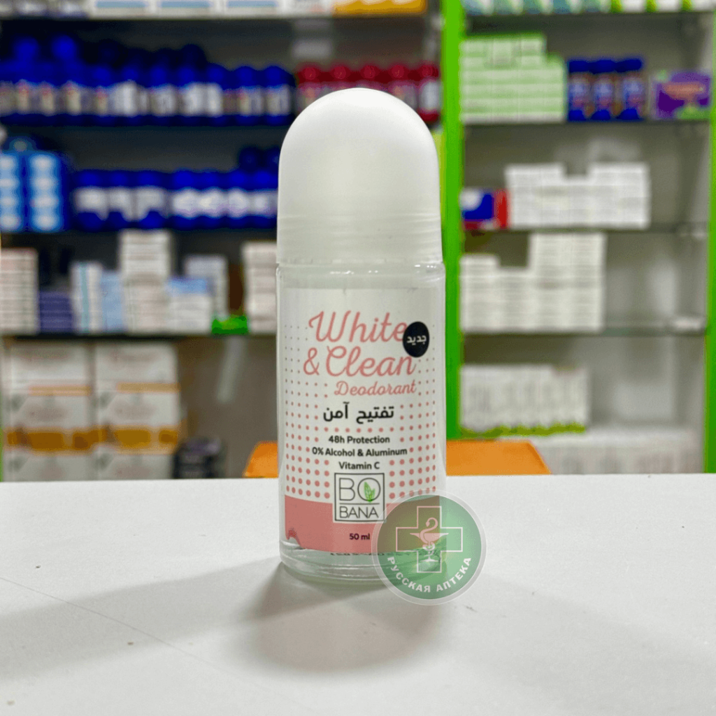 Bobana White & Clean Whitening Roll‑On Deodorant with Vitamin C 48‑hour protection 50 ml