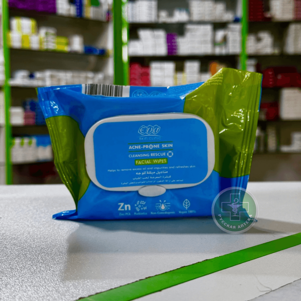 EVA Skin Clinic Acne-prone cleansing rescue facial wipes 25 pcs