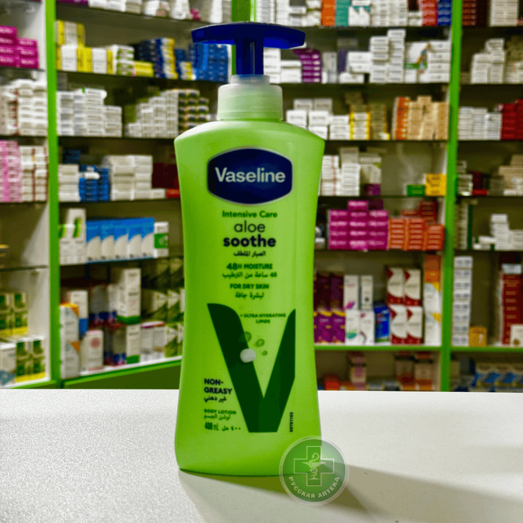 Vaseline Успокаивающий алоэ лосьон для тела 48 ч увлажнения для сухой кожи 400 мл