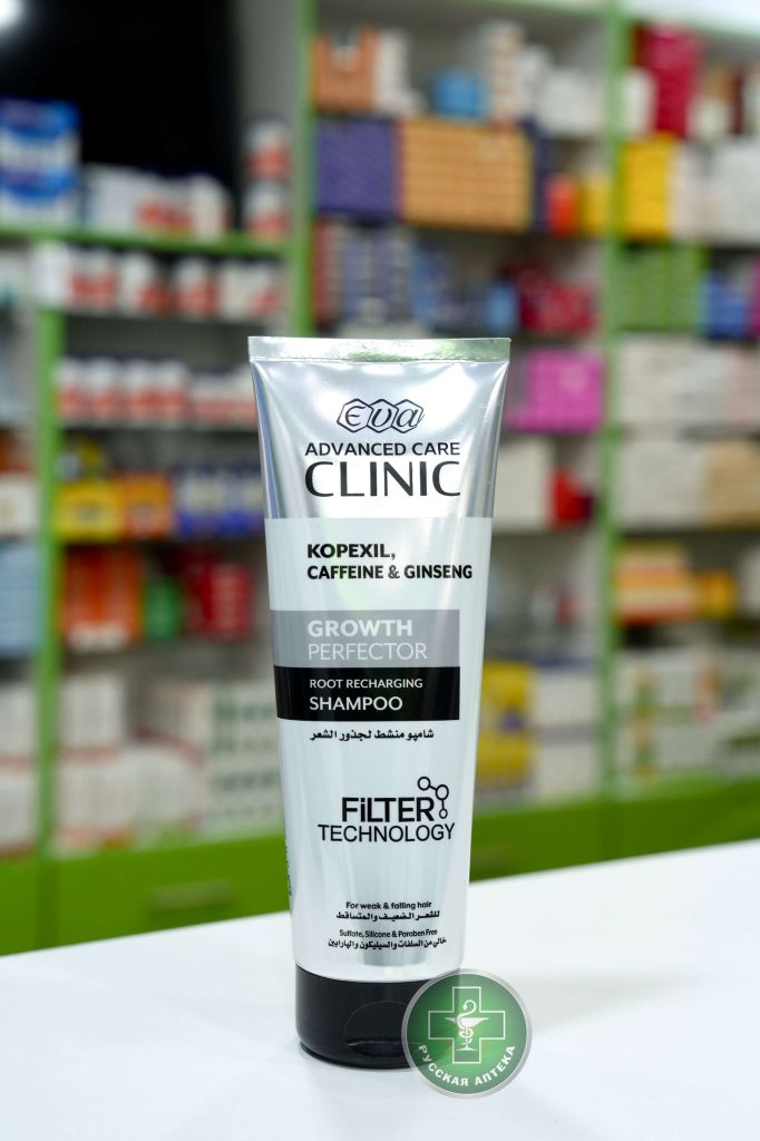 Eva Clinic Шампунь для роста волос Питание корней с копексилом, кофеином и женьшенем 230 мл