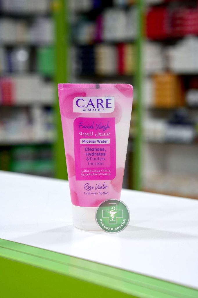 Care & More Facial wash with micellar & rose water for normal & dry skin 150 ml