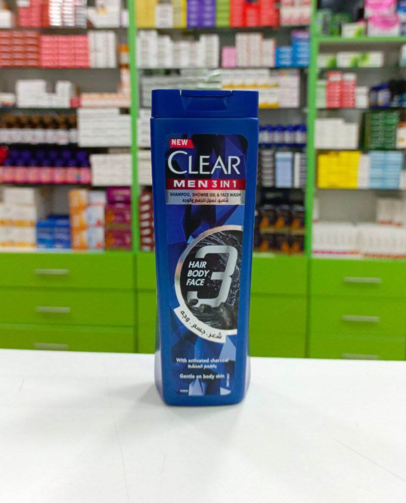 Clear Men 3 in 1 shampoo, shower gel & face wash with activated charcoal 180 ml