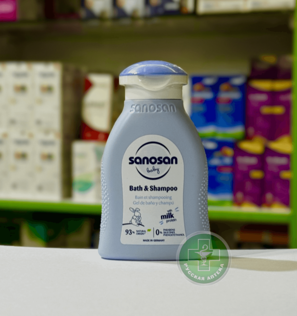 Sanosan Baby Bath & shampoo with milk proteins 93% natural 100 ml
