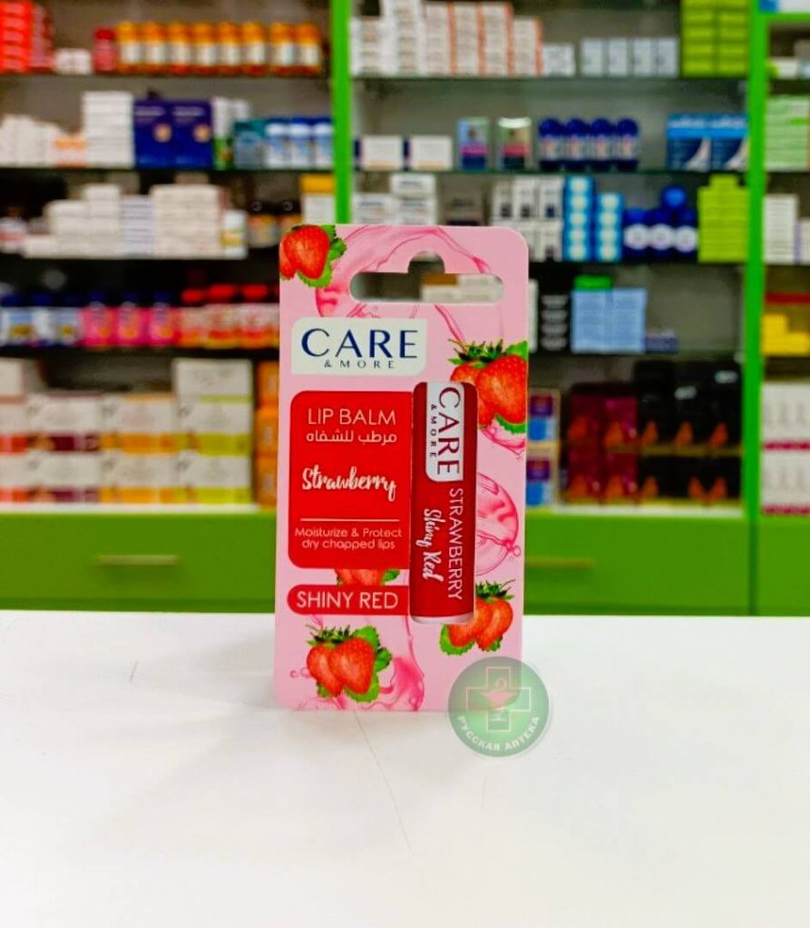 Care & More Lip balm Strawberry Shiny red 4 gm
