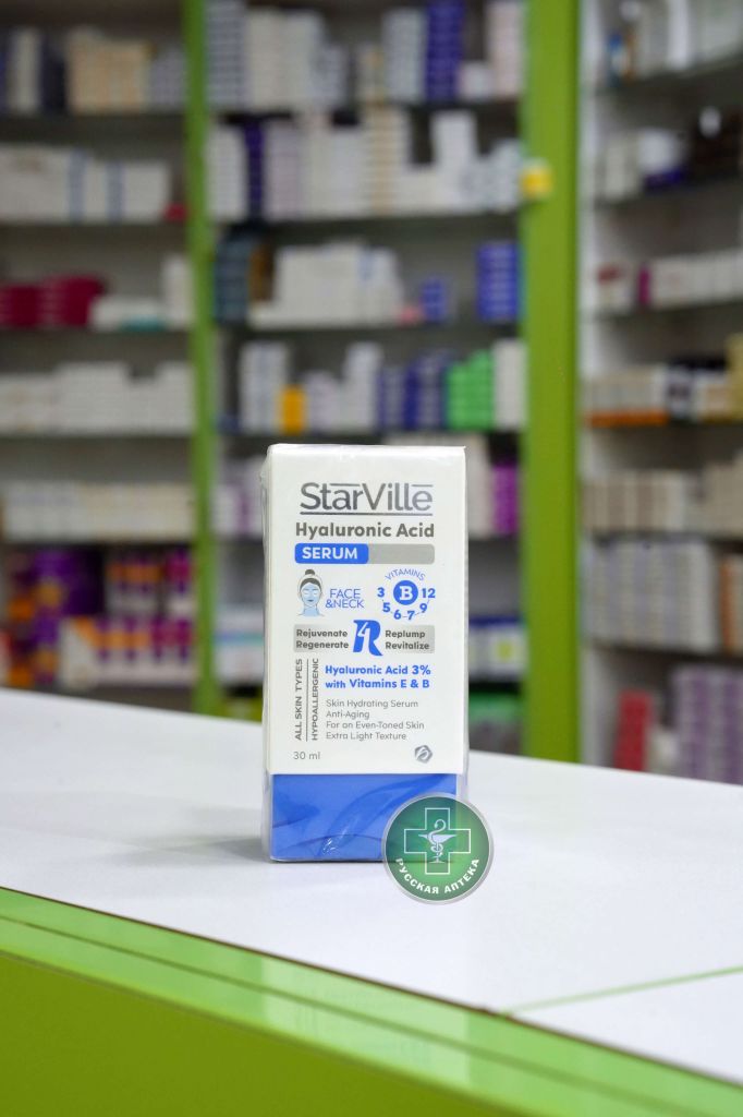 Starville Hyaluronic acid serum for face & neck with vitamins E & B 30 ml