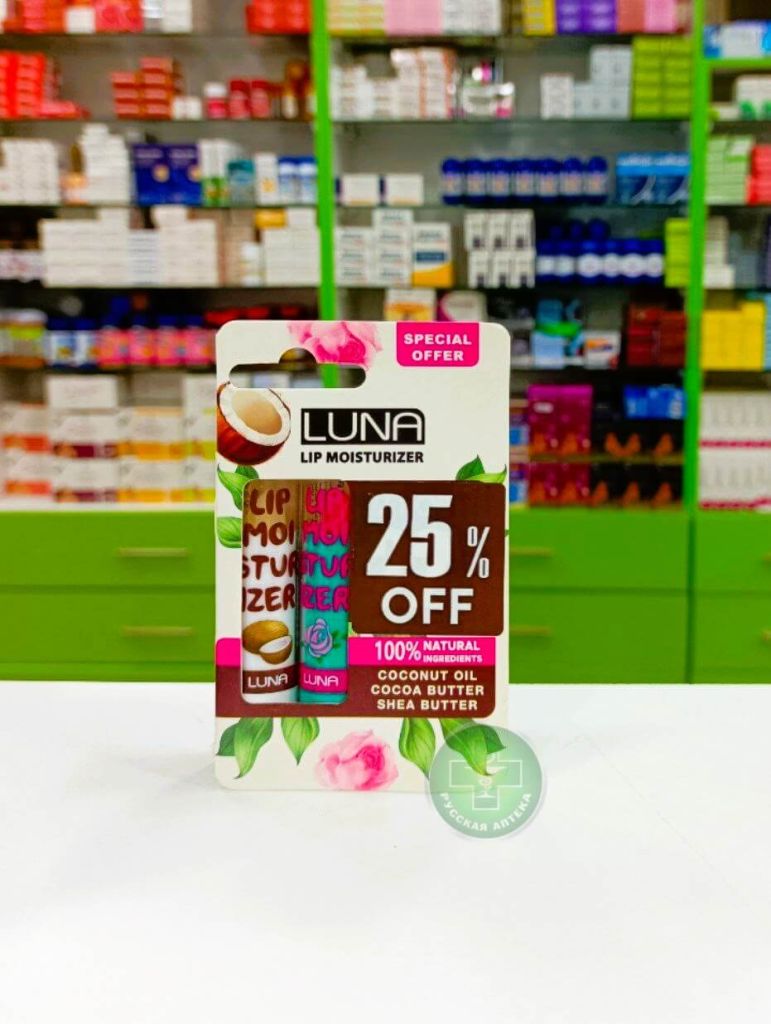 Luna Lip moisturizer set of 2 * 3.5 gm (coconut & rose) 3,5 g