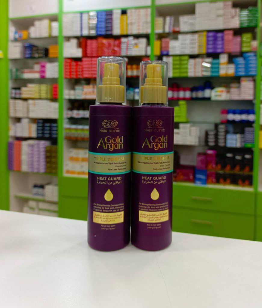 EVA Hair Clinic Gold Argan Triple defense Heat guard spray lotion for strengthening damaged hair 200 ml