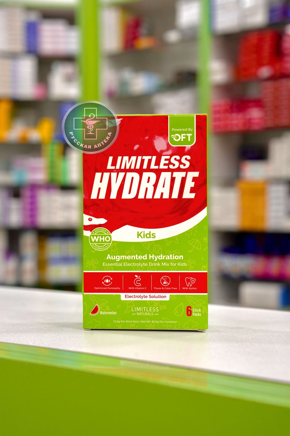 Limitless Hydrate Kids Electrolyte mix drink watermelon flavor 6 stick packs