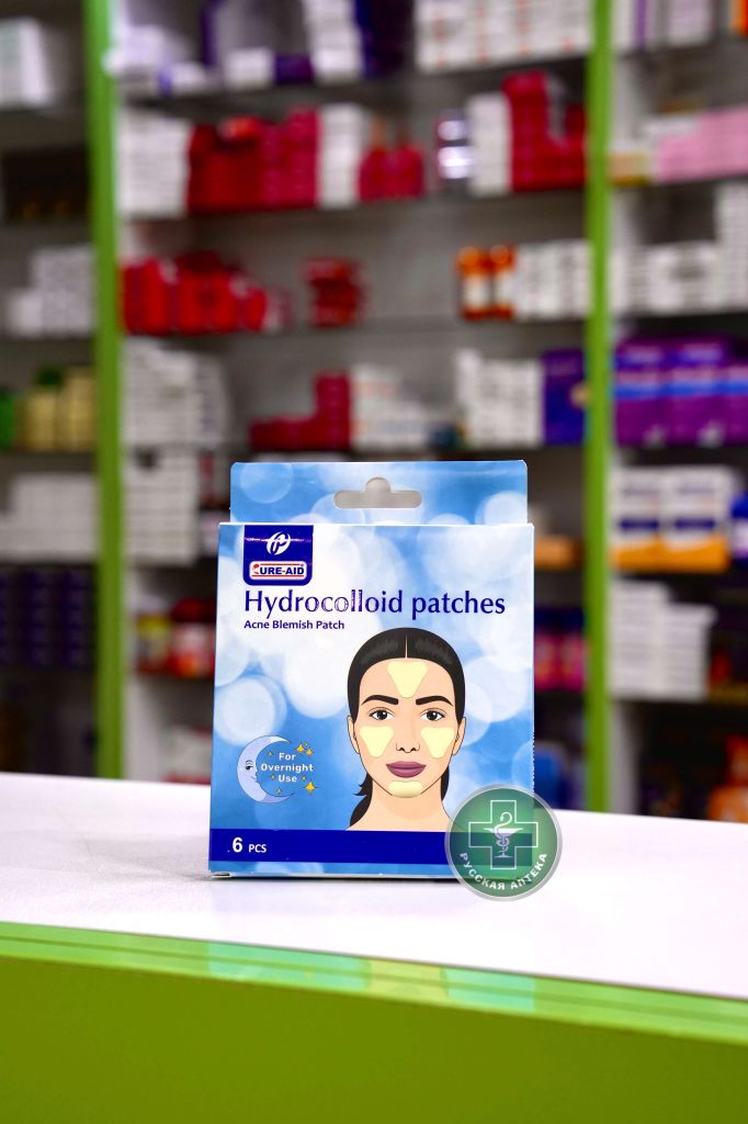 Cure-Aid Hydrocolloid acne blemish patches for overnight use 6 pcs