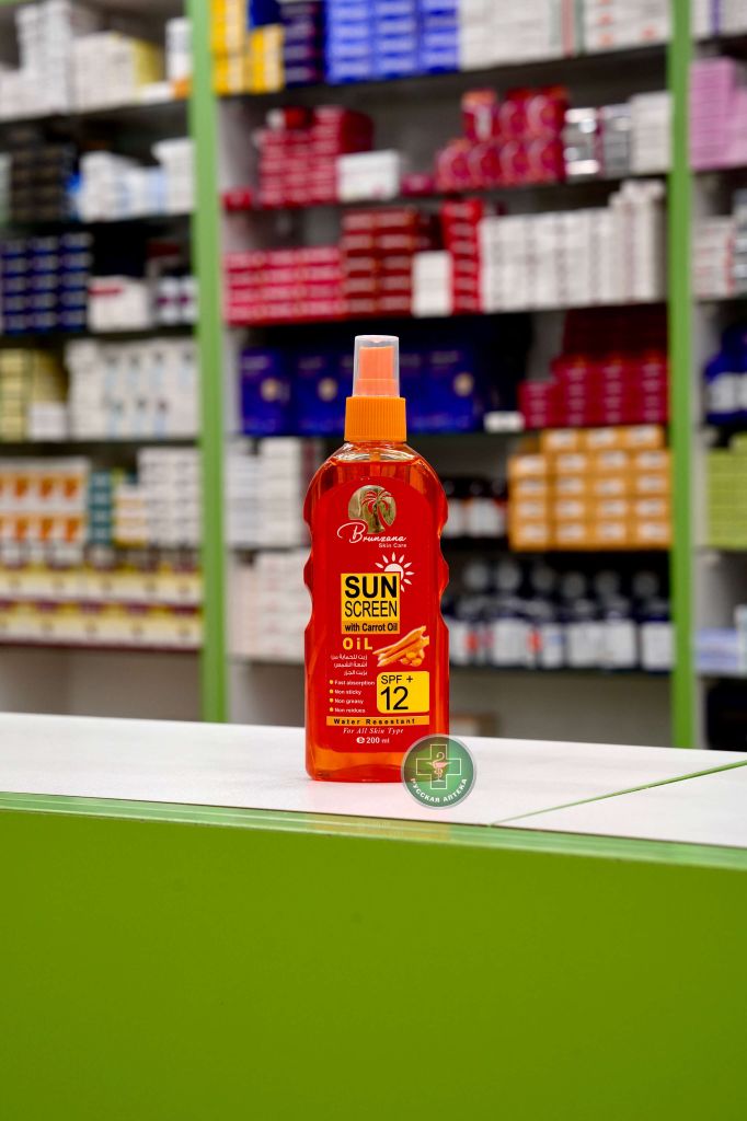 Brunzana Skin Care Sunscreen with carrot oil SPF 12+ 200 ml