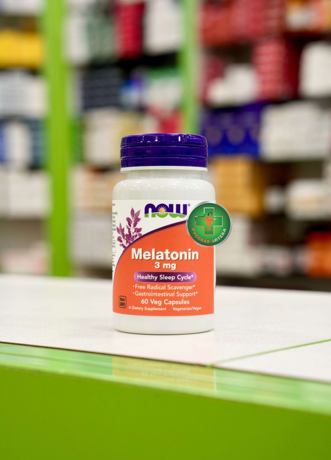 NOW Melatonin 3 mg 60 vegetarian capsules