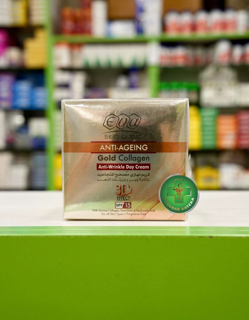 EVA Skin Clinic Anti-ageing Anti-wrinkle day cream Gold collagen SPF15, 50 ml