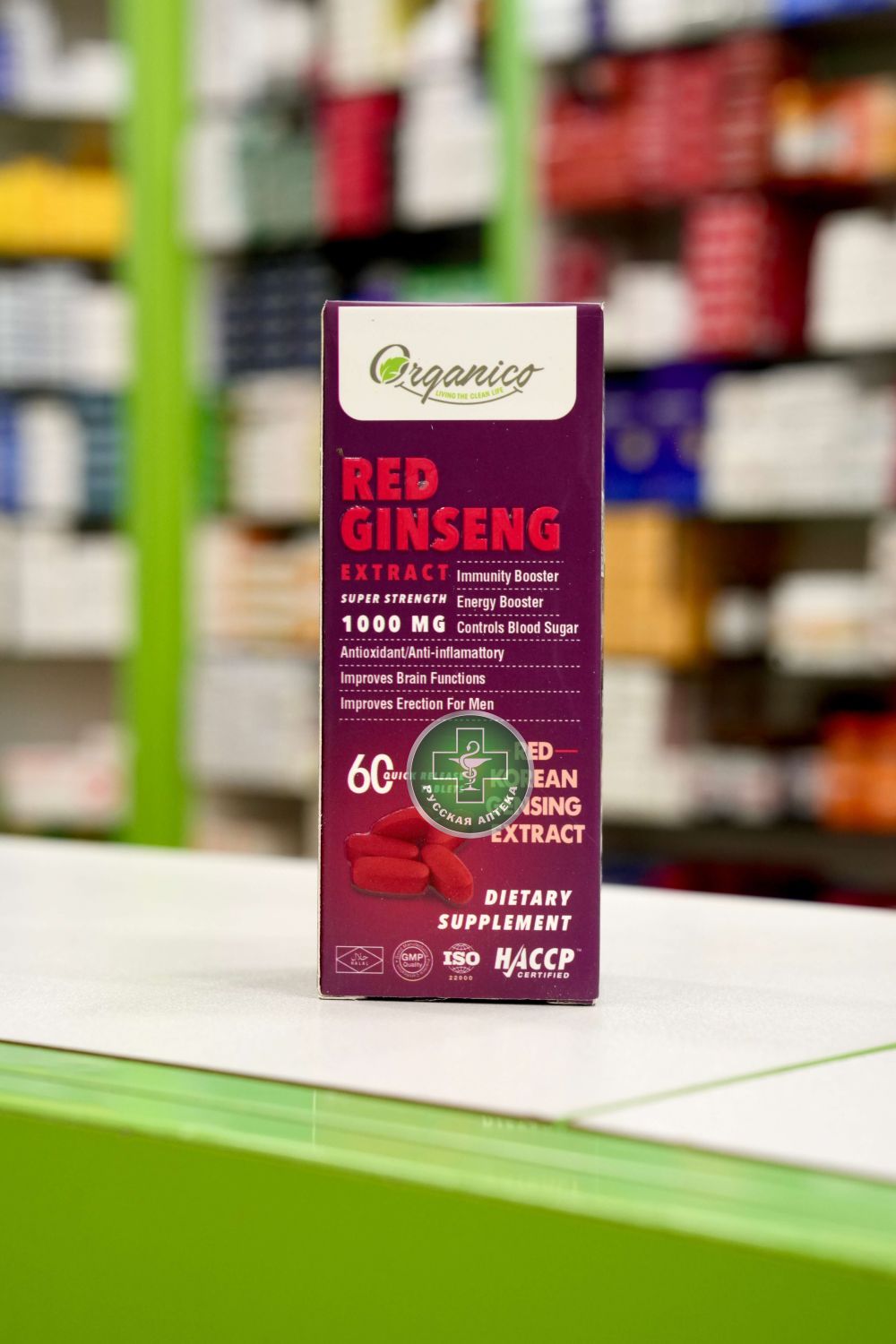Organico Red Ginseng extract 1000 mg 60 Tablets