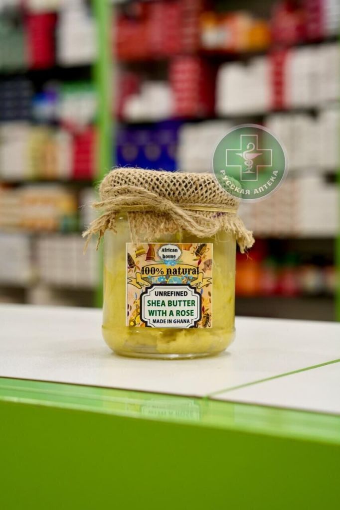 African House 100% Natural Unrefined Shea Butter with Rose 100 g