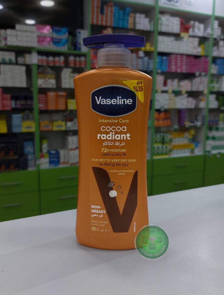 Вазелин Лечебный восстанавливающий лосьон для интенсивного увлажнения сухой кожи тела с маслом какао 400 мл