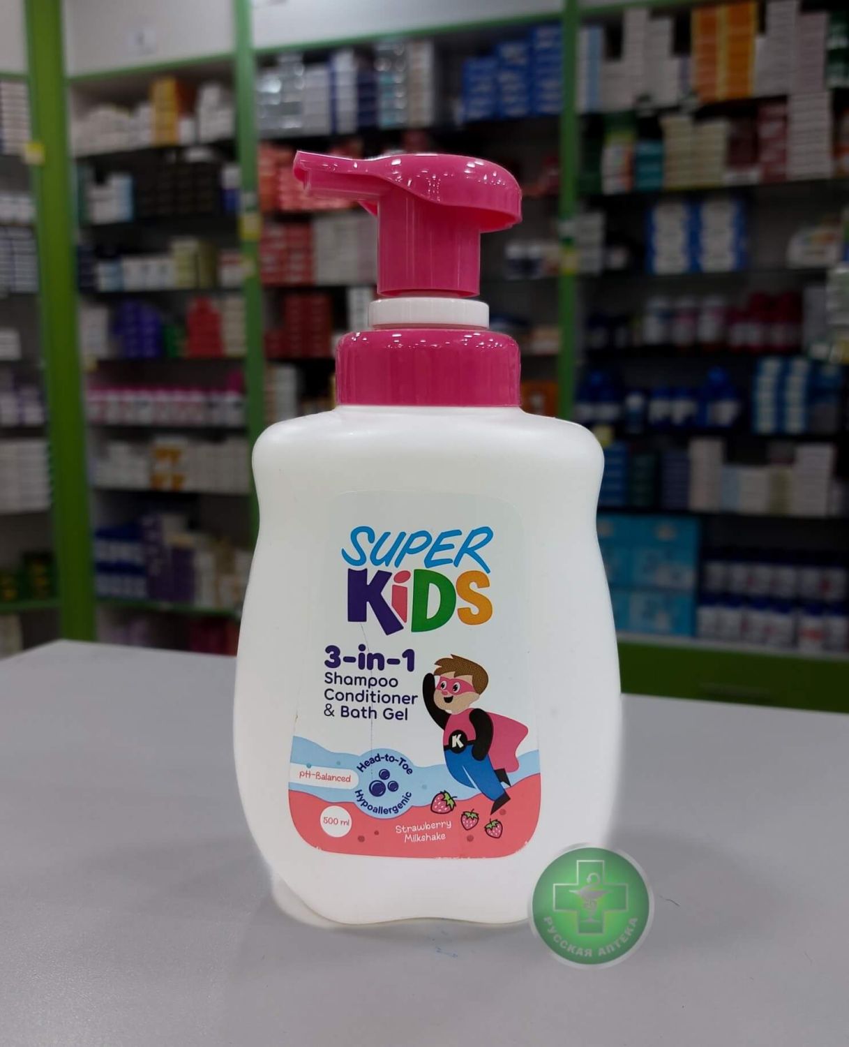 Super Kids 3-in-1 Kids Shampoo, conditioner & body wash with strawberry scent 500 ml